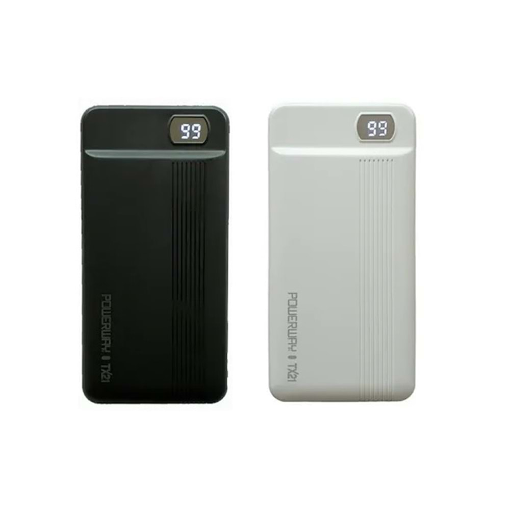 Powerway TX21 Powerbank 20000 mAh Dijital Taşınabilir Şarj Cihazı