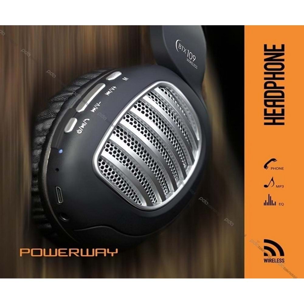Powerway Bluetooth Kulaküstü Kulaklık Siyah BTX-109