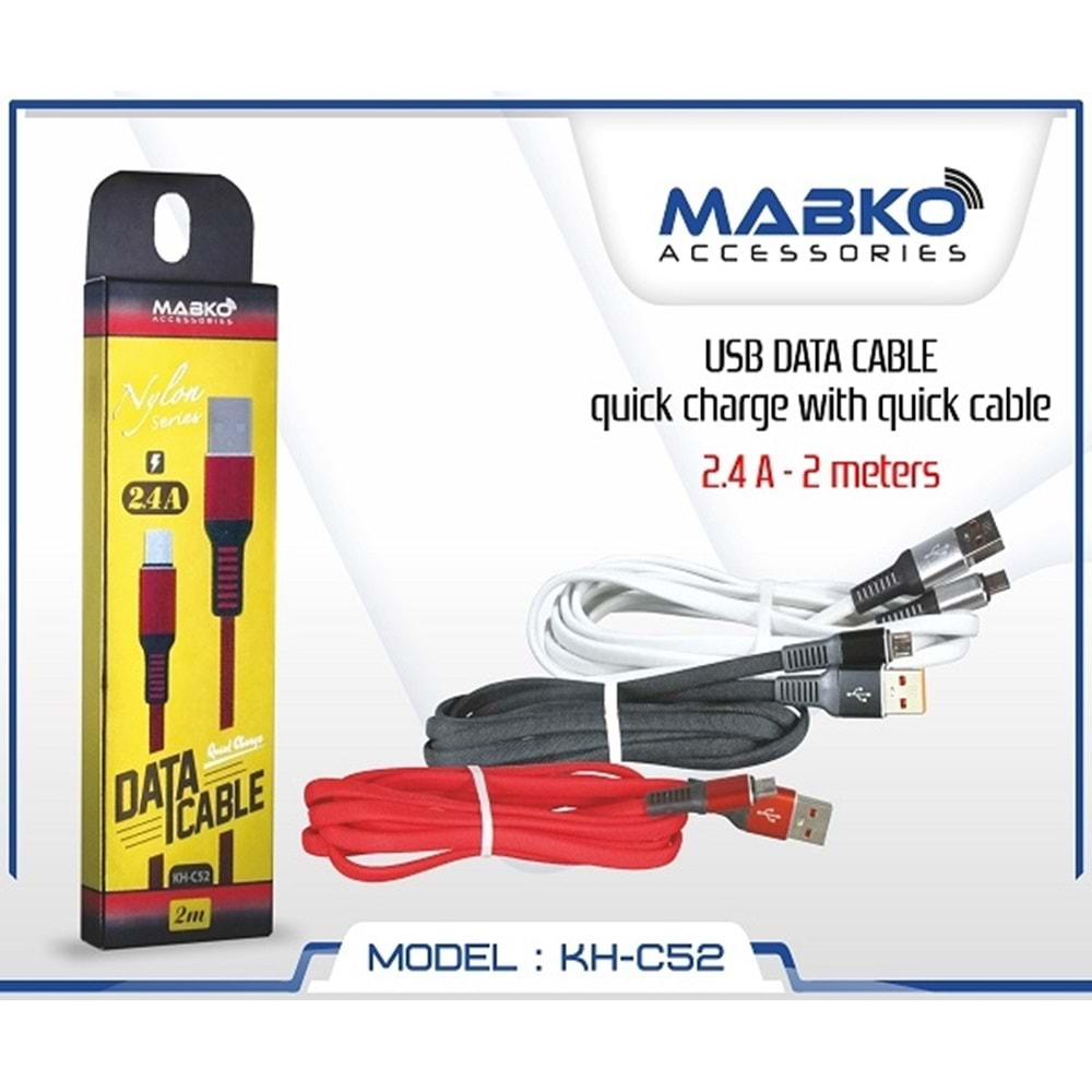 MABKO CABLE 2M 2.4A KH-C52