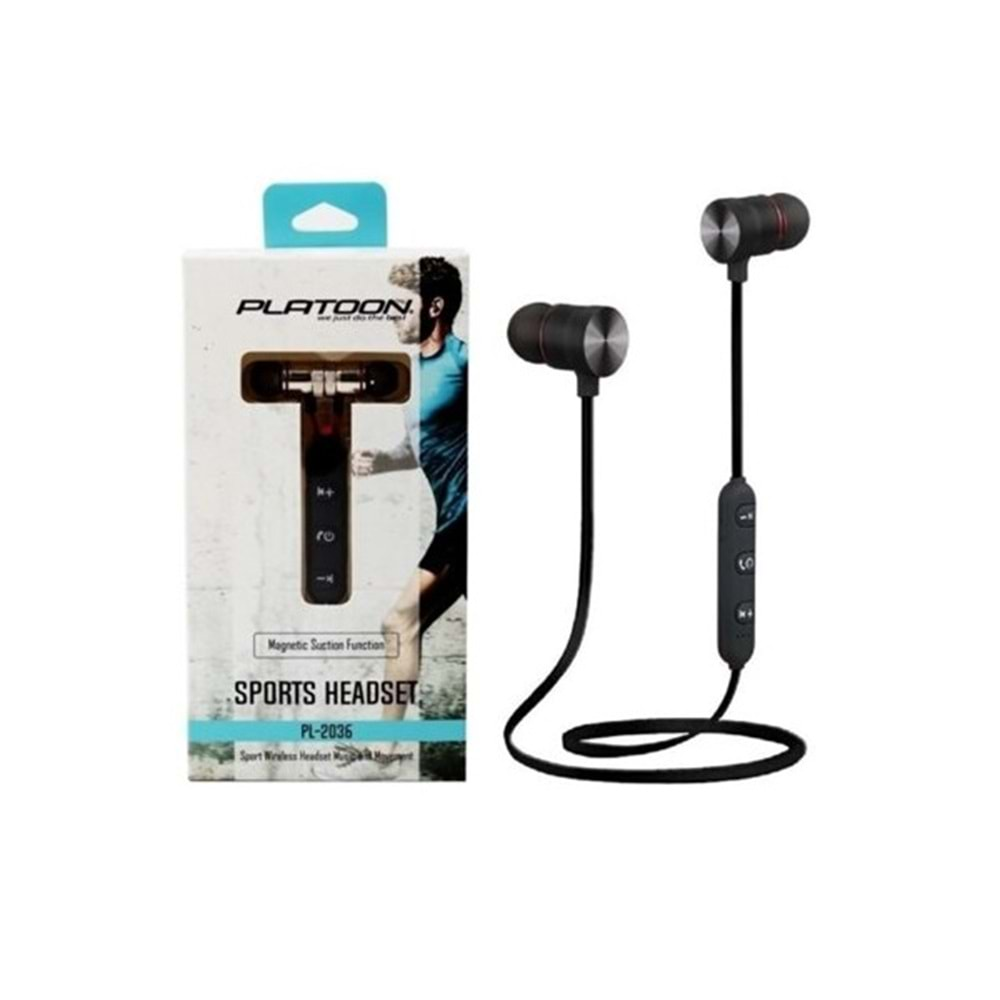 Platoon PL-20333Mıknatıslı Kablosuz Stereo Spor Kulak İçi Bluetooth Kulaklık