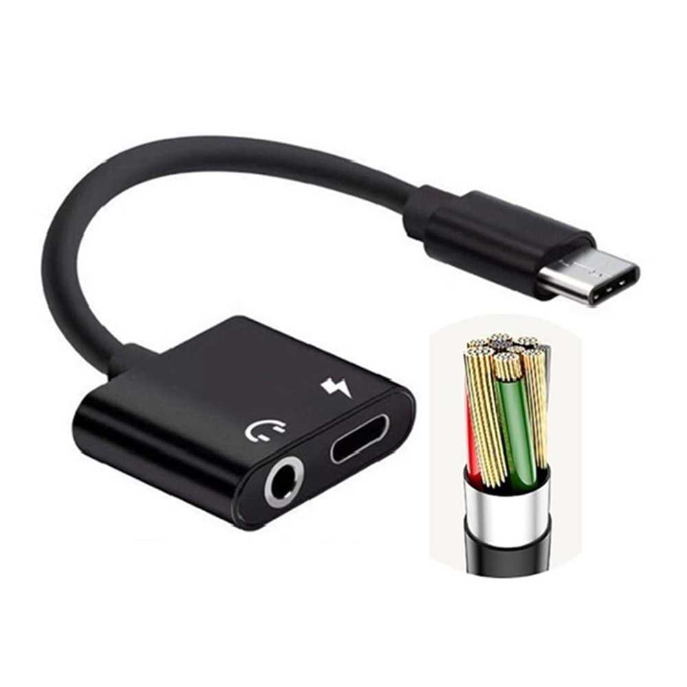 2 in 1 Type C Audio & Charging 2A Adapter JH-020 J-011