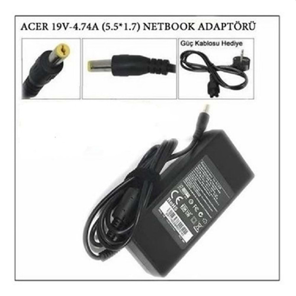 versatile Lpa14ac 19v 4.74a 5.5*1.7 Acer Notebook Adaptör