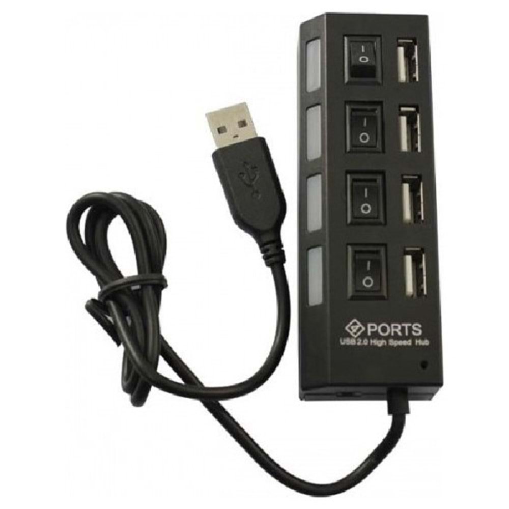 Polygold PG-286 4 Port USB Çoklayıcı 2.0 On-Off Tuşlu C-852 8680090057140