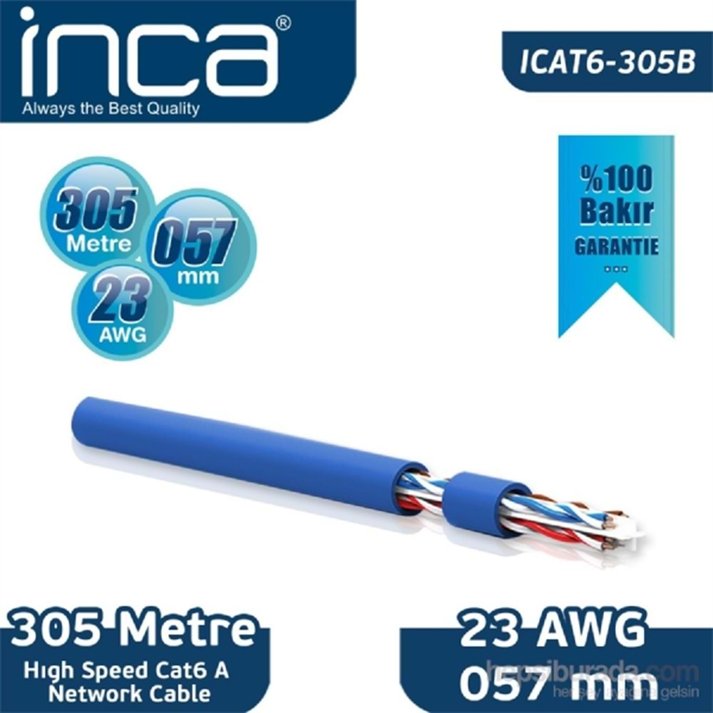 Inca %100 Bakır 305Metre High Speed Cat6 Network Kablosu (ICAT-305B)