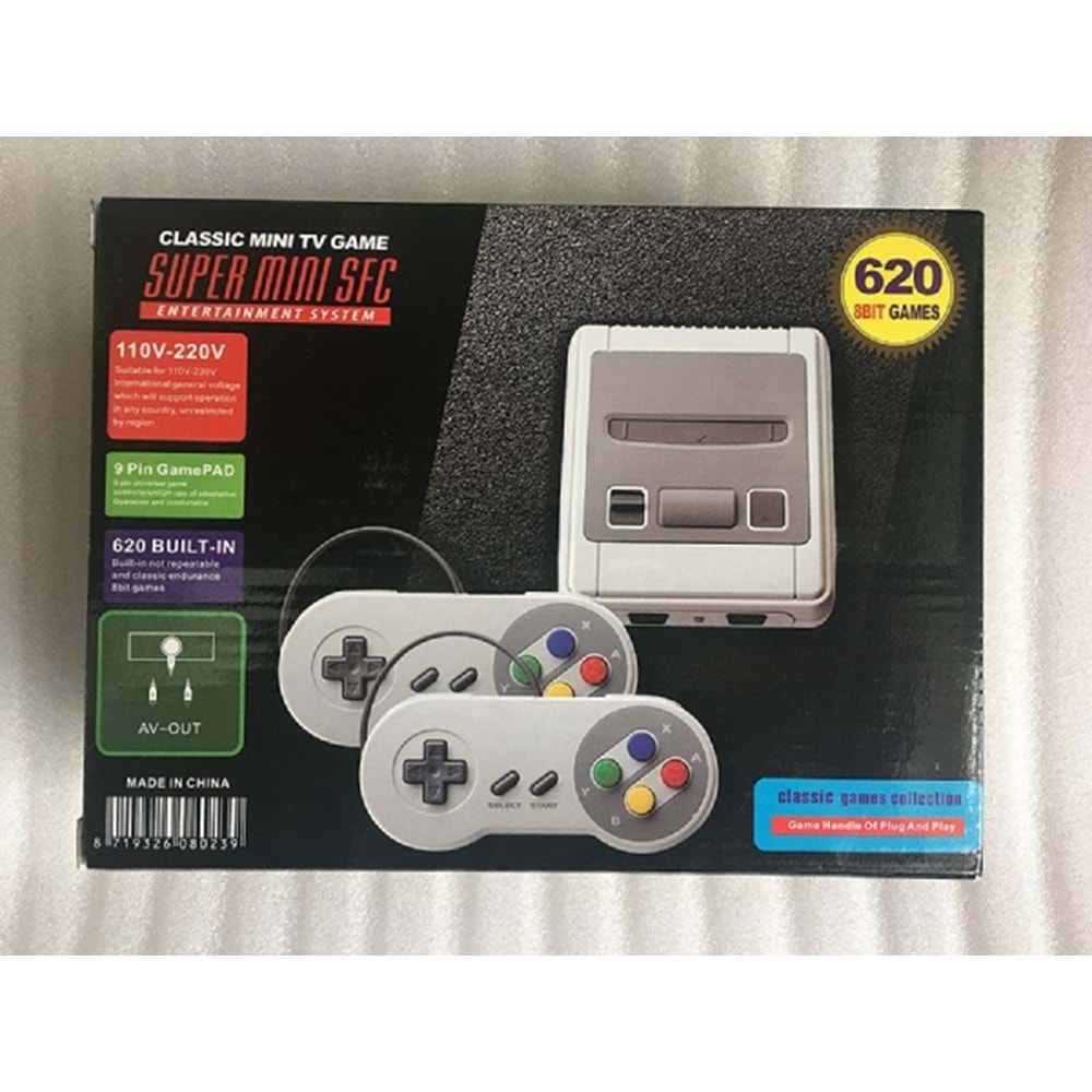 Super Mini Game Console SNES Entertainment System Built-in 620 Classic Games with Two Controllers