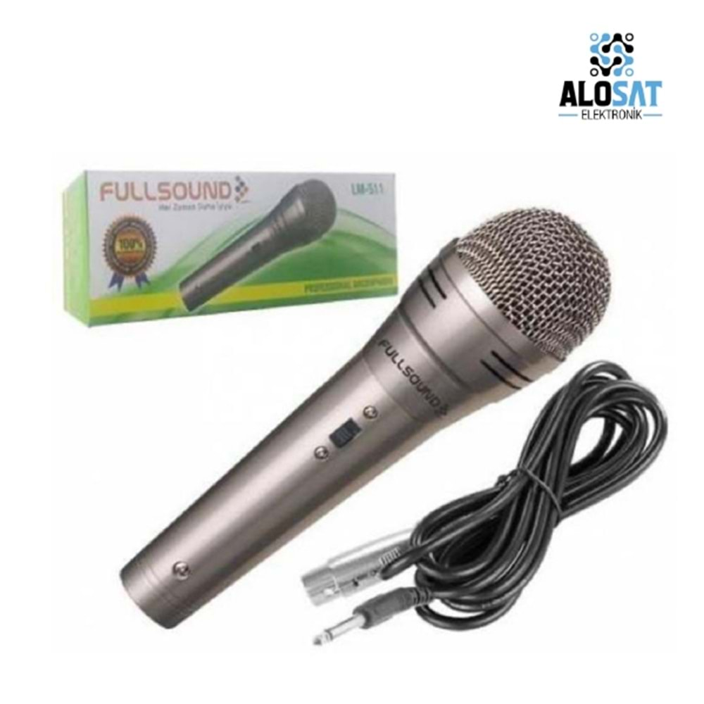 MİKROFON KABLOLU 3MT METAL GÖVDE FULLSOUND LM-511