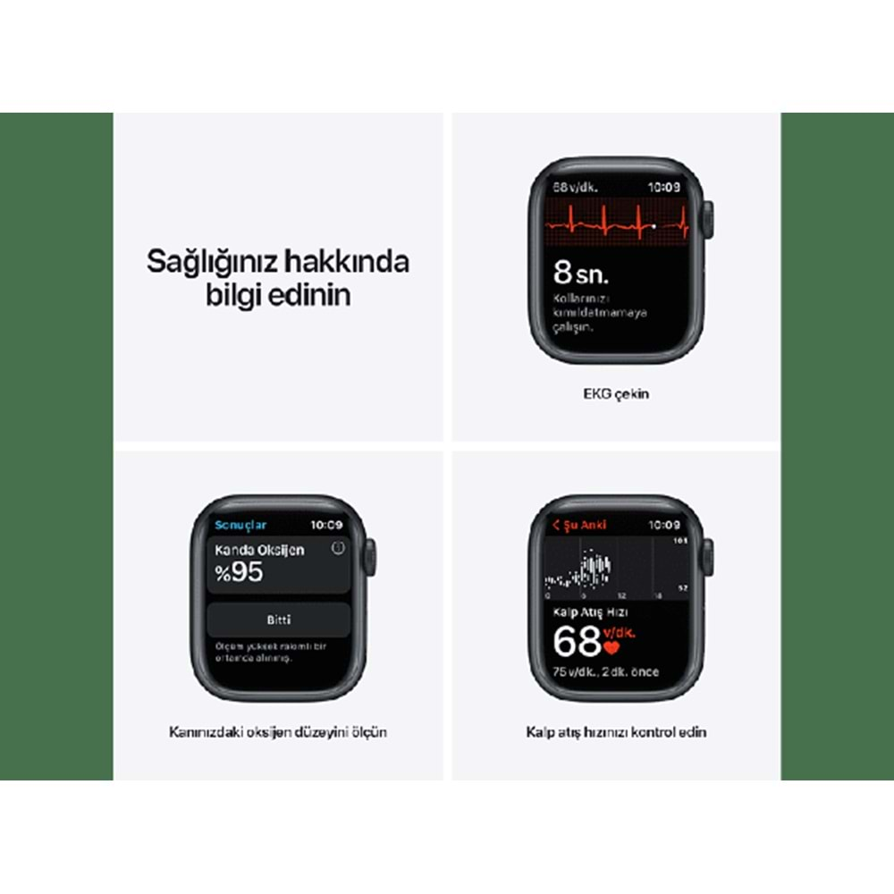 APPLE Watch Nike Series 7 GPS, 41mm Gece Yarısı Alüminyum Kasa ve Spor Kordon