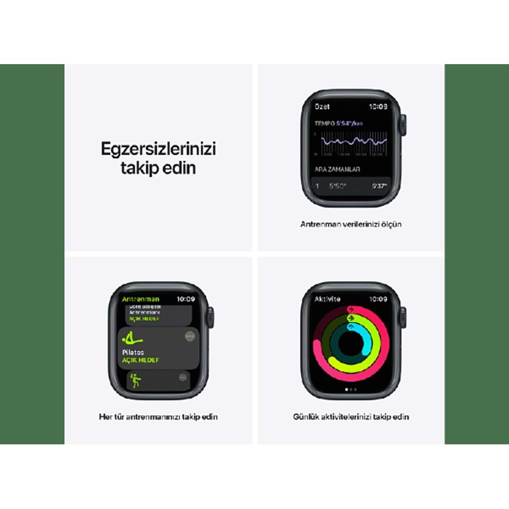 APPLE Watch Nike Series 7 GPS, 41mm Gece Yarısı Alüminyum Kasa ve Spor Kordon