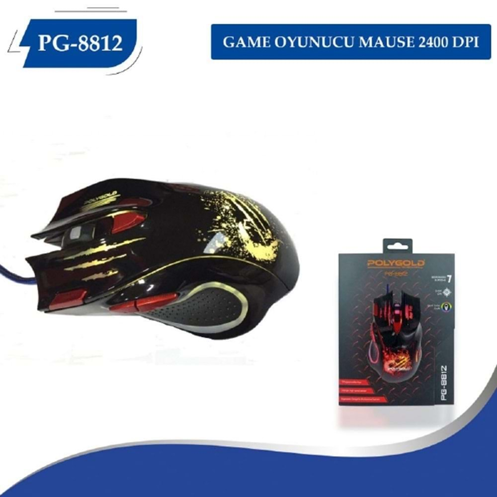 POLY GOLD PG-8812 Game Oyuncu Mouse 2400 DPI #alosat