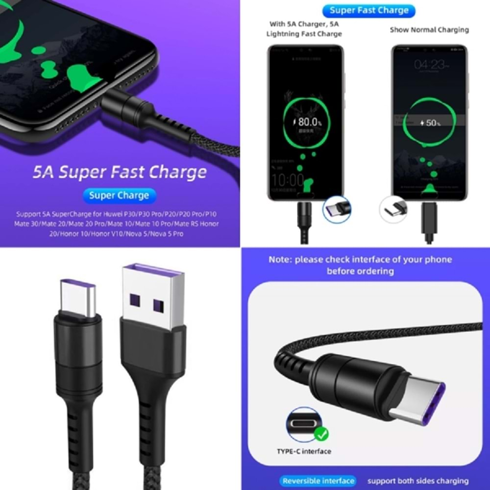 5A USB Type C Kable Fast Type-C - 2M ad2021