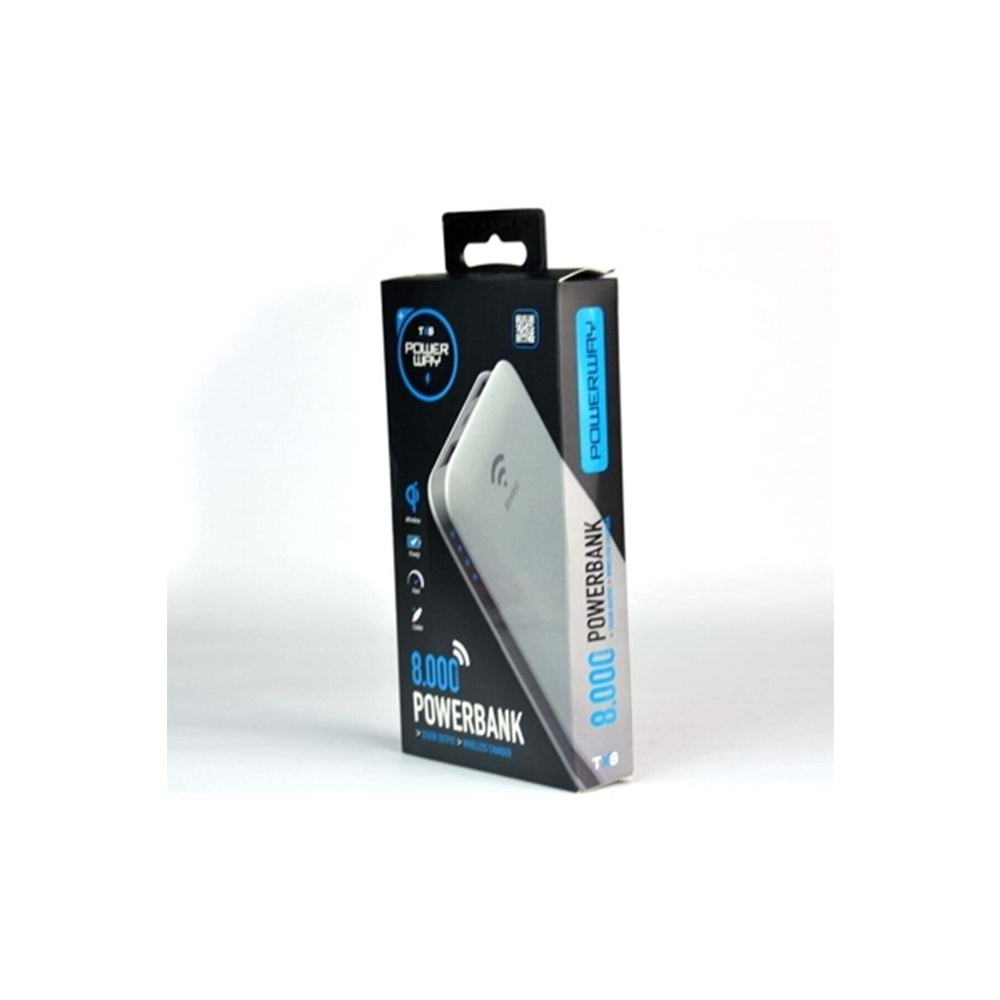 Powerway Tx8 8000 Mah Wırelss Çift Usb Powerbank #alosat