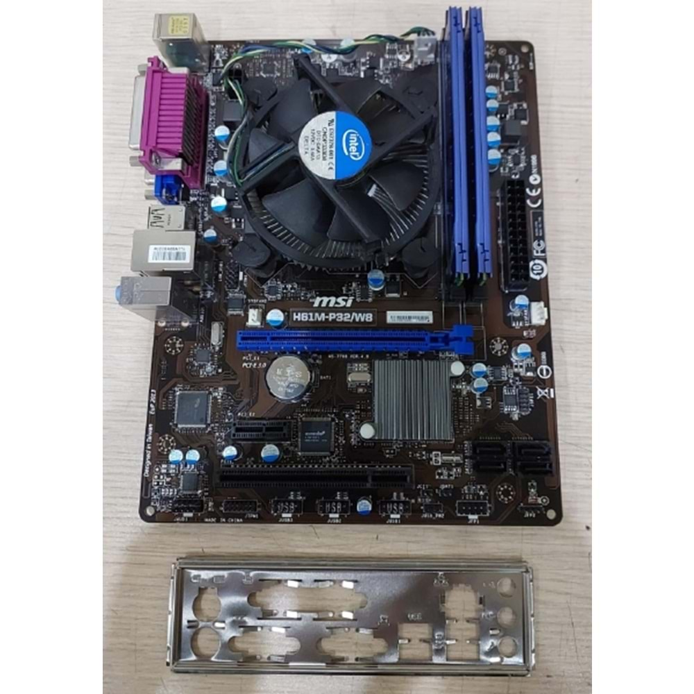 i5-3430 intel+MSI H61M-P32/W8+RAM8GB Intel H61 1600MHz DDR3 LGA1155 mATX Anakart