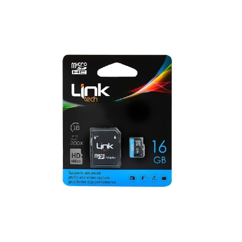 Linktech LMC-M104 16GB MicroSDHC Class 10 Hafıza Kartı + AdaptörLinktech