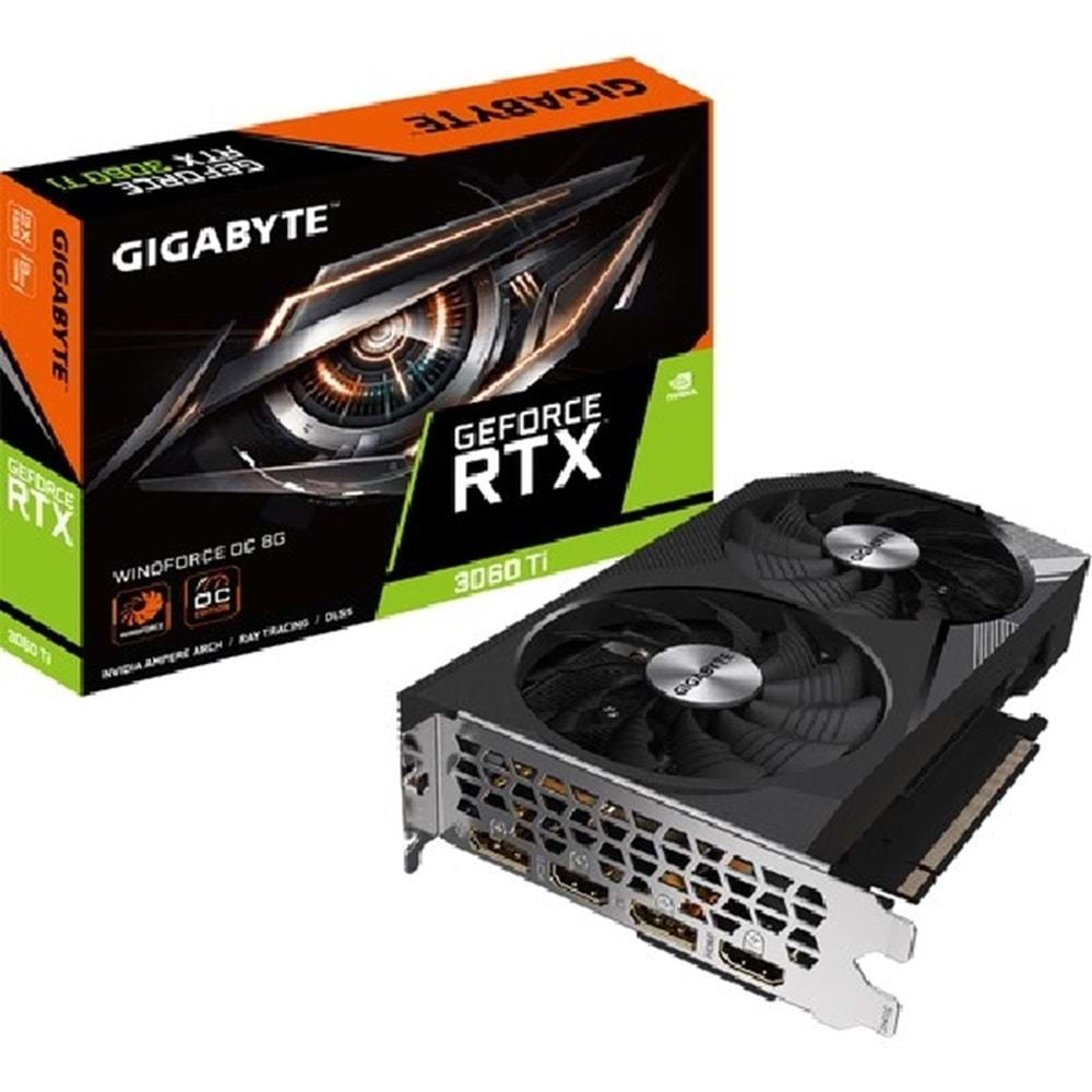 GIGABYTE 2.EL Cihazlar RTX 3060Ti Windforce OC 8GB GDDR6 256 Bit Nvidia Ekran Kartı GV-N306TWF2OC-8GD