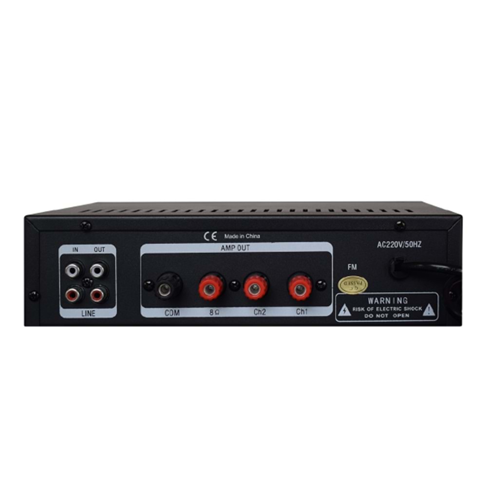 WÖLLER W-2120 2 Bölge Bağımsız KontrolMaximum 100 Watt Çıkış Gücü70-100V ve 4-16 ohm ÇıkışUsb/Sd Kart/ Bluetooth2 Mikrofon GirişiBass/Tiz/Echo Kontrol