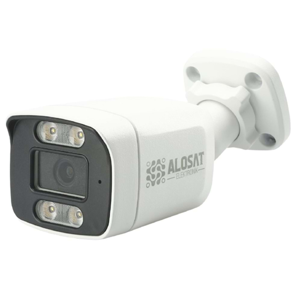 ALOSAT IP 4MP P4-2335ESMW4 Gece Renkli 4Warm Light LED Bullet Kamera Fulhan Bord SESLI POE IP H.265 4 Mp 2304x1296P Full HD3,6 MM 5Mp Sabit Lens, 1/2,7