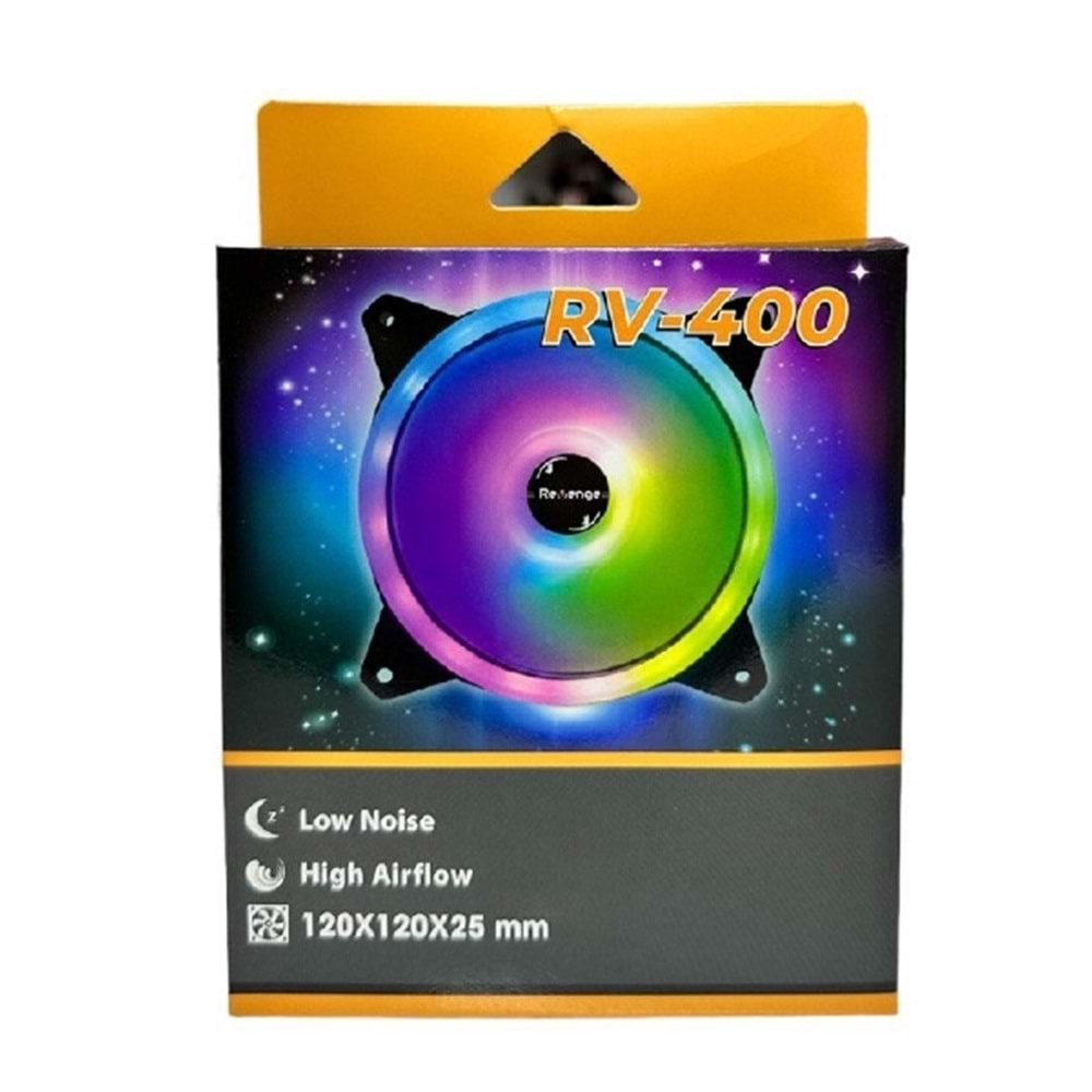 Rewenge RV-400 12cm Kasa İçi 3 Renkli RGB Fan 120mm Led Kasa Fanı