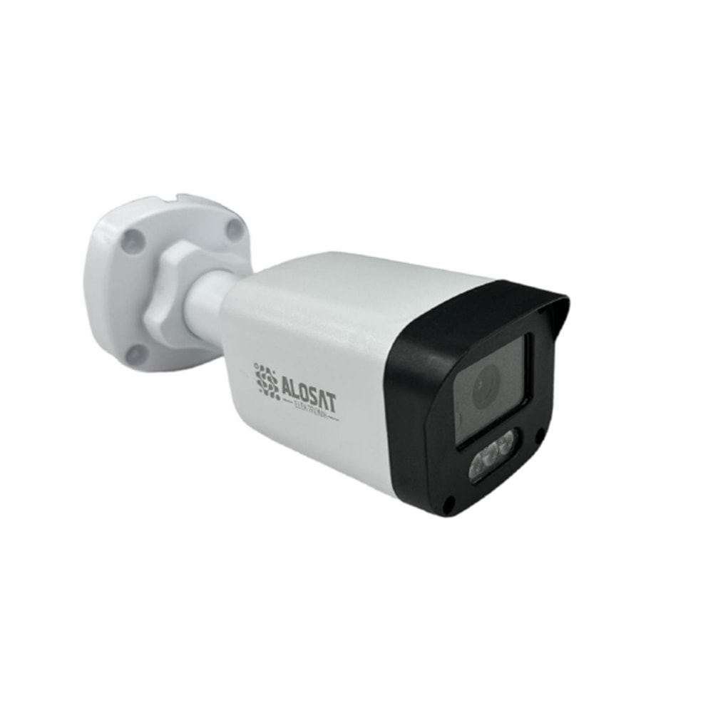 ALOSAT 2MP H2-2477PW3 DWAL LED KAMERE AHD Bullet Gece Renkli 3Warm Light LED AHD 2MP Güvenlik Kamera PLASTIK KASA 3,6 MM 5Mp Sabit Lens, FULLCOLOR 30 Metre Gece