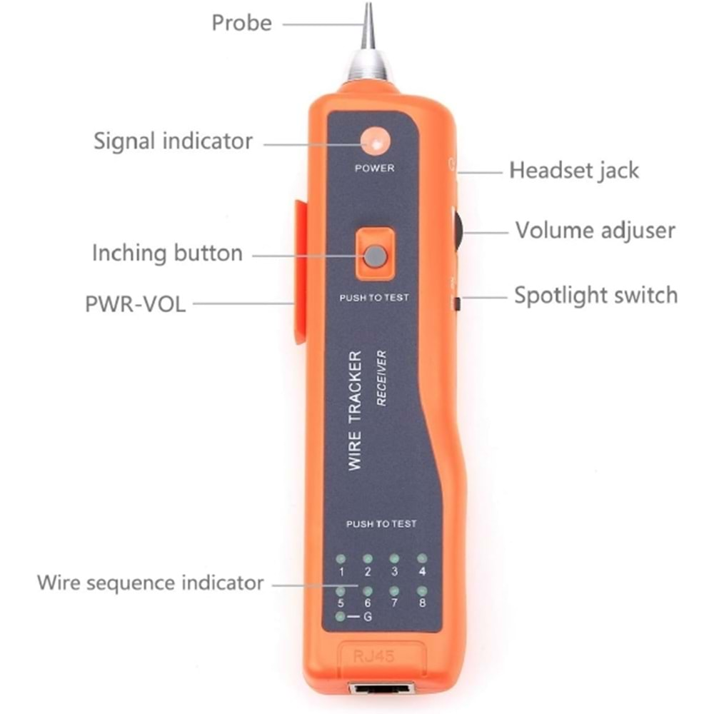 Kabelsucher XQ-350 RJ45 RJ11, zum için telefon, ağ, tel-, LAN-kablo, fark anot/Kathode, tanı içerir-Alet, ağ-Tool, Kristallaufsatz