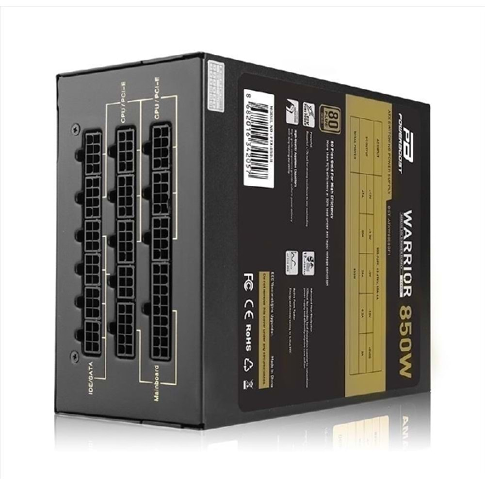 POWER BOOST BST-ATX0850GF1 WARRIOR 850W 80+Gold Full Modüler Power Supply