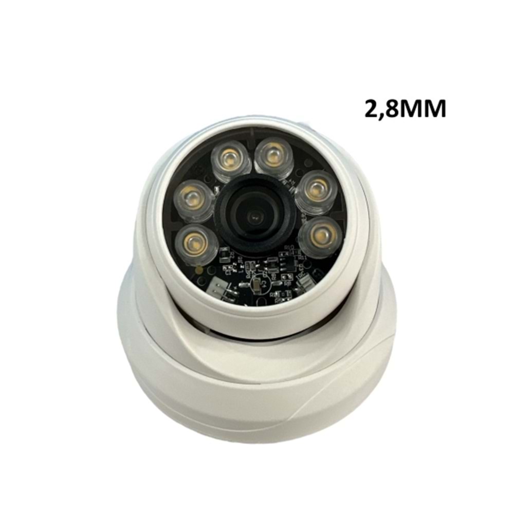 ALOSAT AHD 2MP H2-4337SPW6 2,8MM DOME Gece Renkli 6Warm Light LED FULHAN PORT 2MP 1920x1080P Full HD Güvenlik Kamera 2,8 MM 5Mp Sabit Lens, 1/2,7