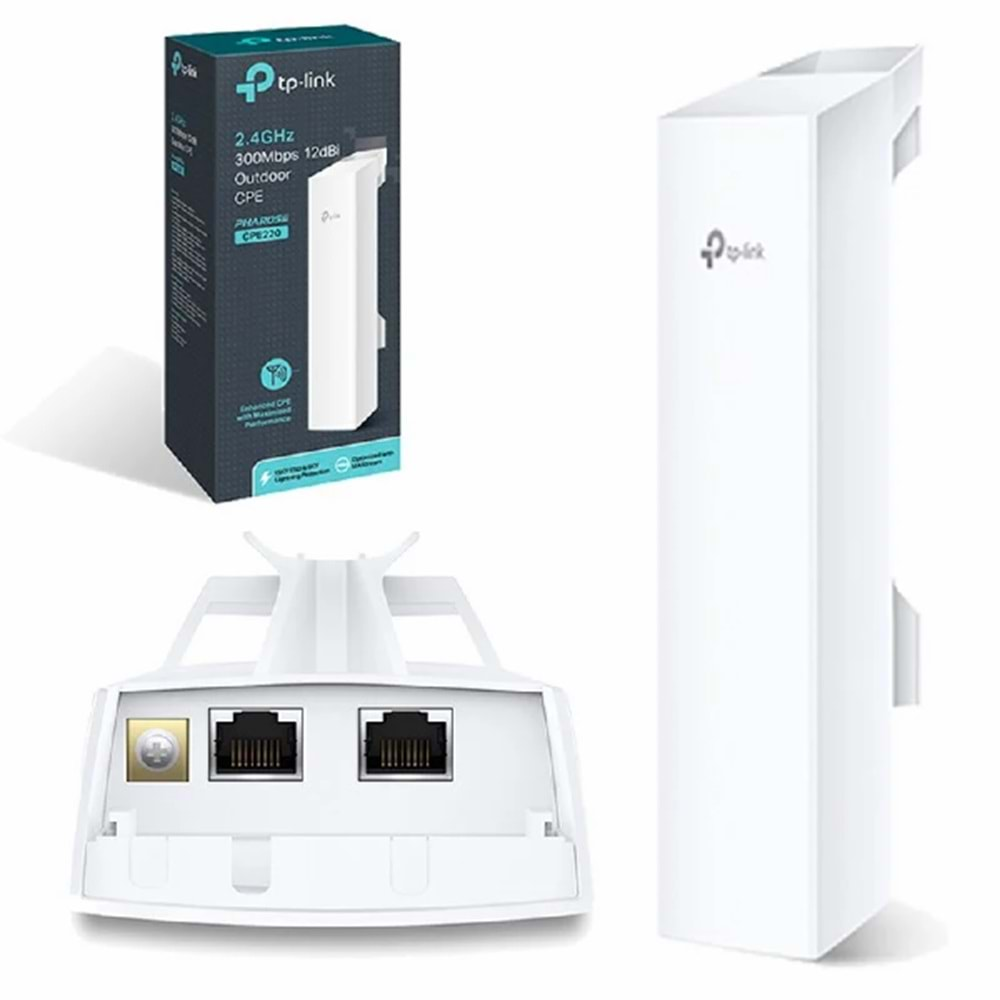 TP-LINK CPE220 2 Port 10/100Mbps 300mbps 12dBi Outdoor Dış Ortam Access Point