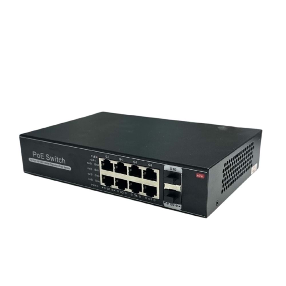 ALOSAT 8 PORT 10/100/1000 PoE + 2 1000X SFP Slot 120W Smart PoE Switch