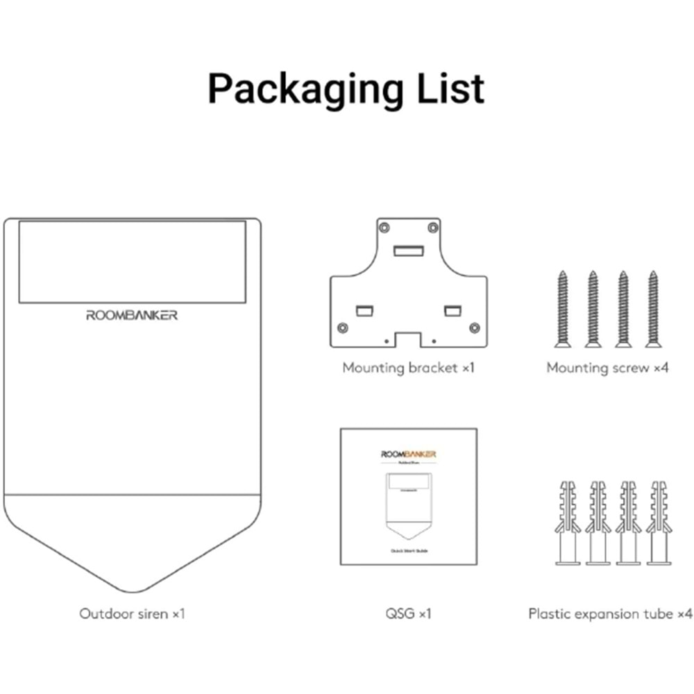 ROOMBANKER WIFI Kablosuz Akıllı Alarm Sistemi Hırsızlığa Karşı Ev Güvenlik Kiti ( 1 adet Kablosuz WIFI ALARM PANELİ + 1 adet Kablosuz HARİCİ SİREN1 Sularlı + adet Kablosuz MANYETİK KONTA + 1 adet Kablosuz HAREKET DEDEKTÖRÜ + 1 adet Kumanda + ALARM MO