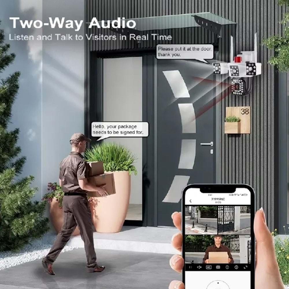 ALOSAT W-8456 6MP HD ev güvenlik 3kamerası gerçek üçlü Lens açık kablosuz WIFI kamera 3 ekranlar monitör YOOSEE akıllı PTZ IP kamera YOOSEE UYGULAMASI