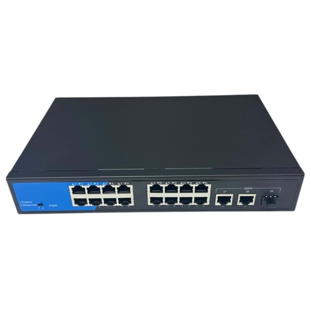 ALOSAT SP-16Port 10/100/1000MBPS 16+2+1 Gigabit Poe Switch