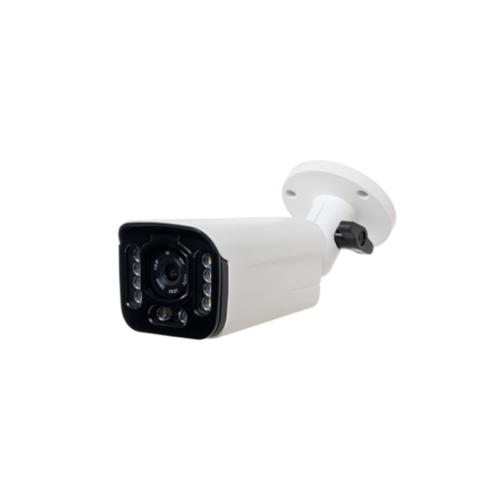 ALOSAT IP 8MP P8-9469ESMW10 2,8MM Bullet METAL KASA 4K 8MP Gece Renkli 10 Warm Light LED H.265 Dahili ses PoE