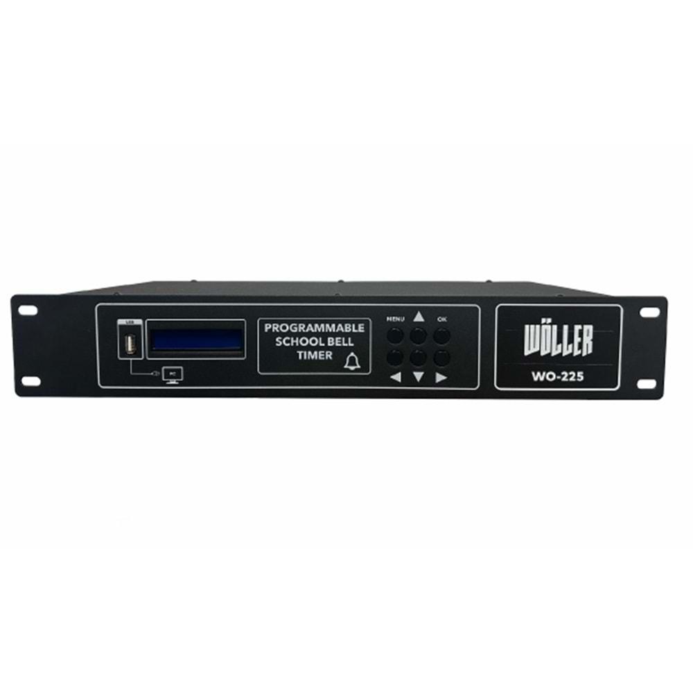 WÖLLER WO-225 PROGRAMLANABİLİR RACK TİPİ OKUL ZİL SAATİ