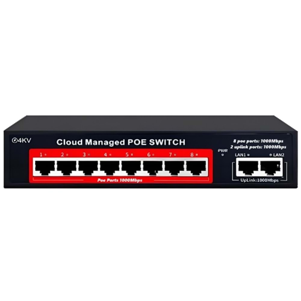 ALOSAT GP-8033 8+2 PORT BULUT YÖNETİLEBİLİR GIGABIT POE SWİTCH 2x1000MB 8port