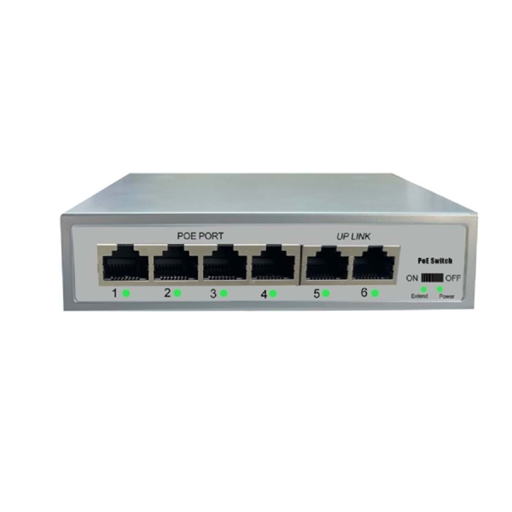 ALOSAT P-4011 4+2 PORT 65W POE SWITCH