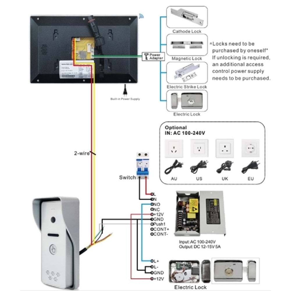 ALOSAT DY6577 2 TEL TUYA-SMART LİFE AKILLI İNTERKOM SETİ SKY-IP-M75TTUYA-2W+SKY-IP-P4-2W