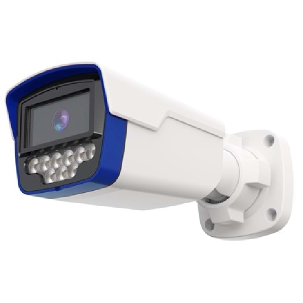 ALOSAT IP 5MP P5-6822ESMW4 3,6MM Bullet METAL KASA Gece Renkli 8Warm Light LED H.265 Dahili ses PoE