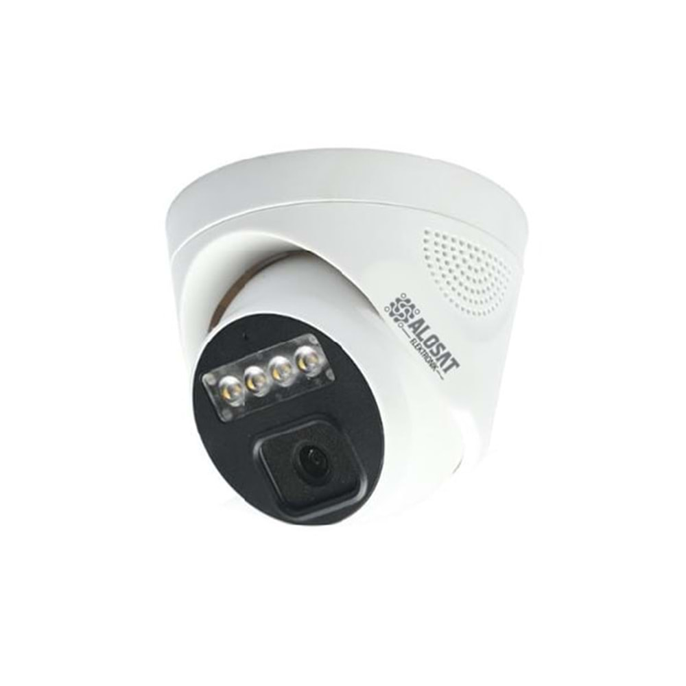 ALOSAT IP 5MP AS-14472W DOME KAMERA Gece Renkli 4Warm Light LED POE SIS H.265 IP5Mp2592x1920P Full HD3,6 MM 5Mp Sabit Lens, 1/2,7