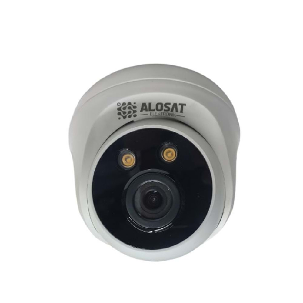 ALOSAT IP 4MP AS-17442W Gece Renkli 4Warm Light LED DOM Kamera Fulhan Bord SESLI POE IP H.265 4 Mp 2304x1296P Full HD3,6 MM 5Mp Sabit Lens, 1/2,7