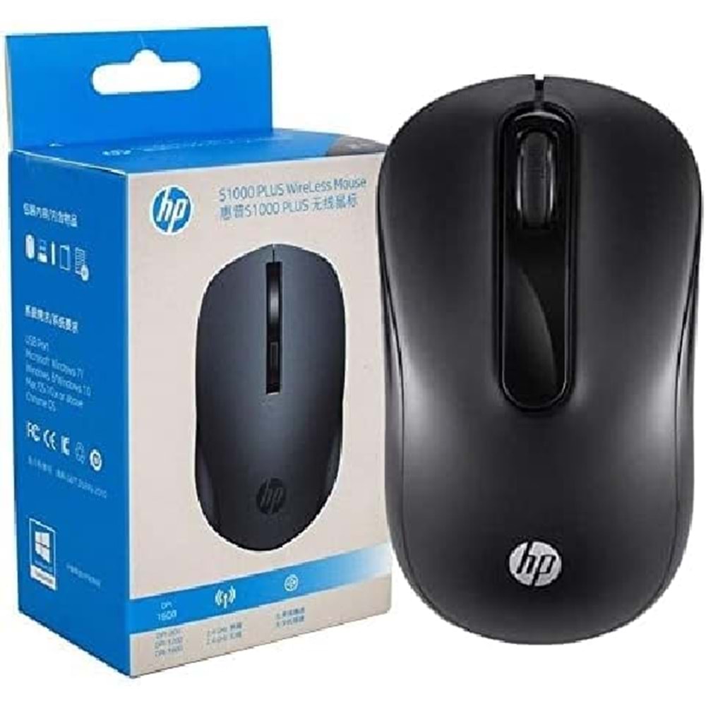 HP S1000 Plus Kablosuz Wireless Mouse Siyah-bayaz