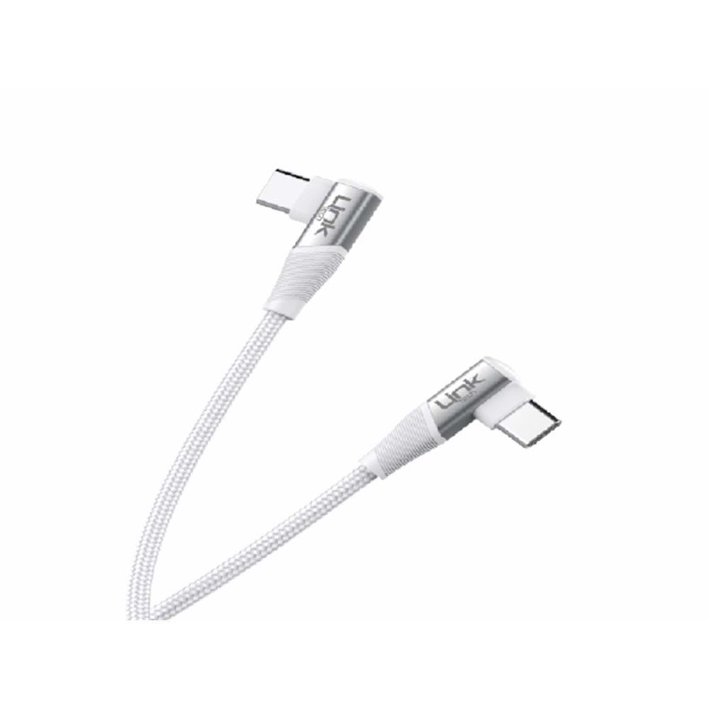 LINK K595 Safe Usb-C - Type-C USB 60W 90 Derece Şarj Kablosu