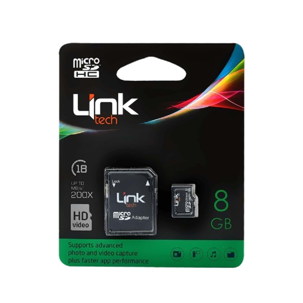 Linktech LMC-M103 8GB MicroSDHC Class 10 Hafıza Kartı + AdaptörLinktech