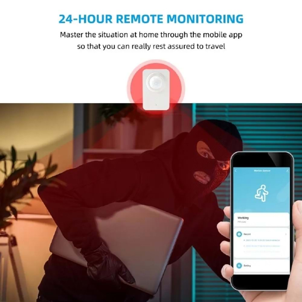 ALOSAT P06 Kablosuz Pır Dedektör Smart Home Tuya APP Wi-Fi PIR