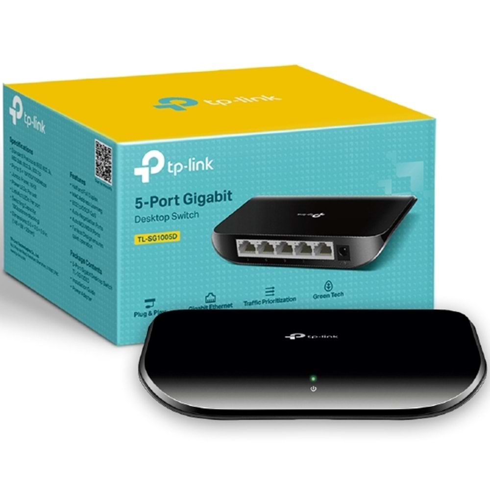 TP-LINK TL-SG1005D 5-Port 10/100/1000Mbps Tak ve Kullan % 50 Enerji Tasarruflu Gigabit Switch