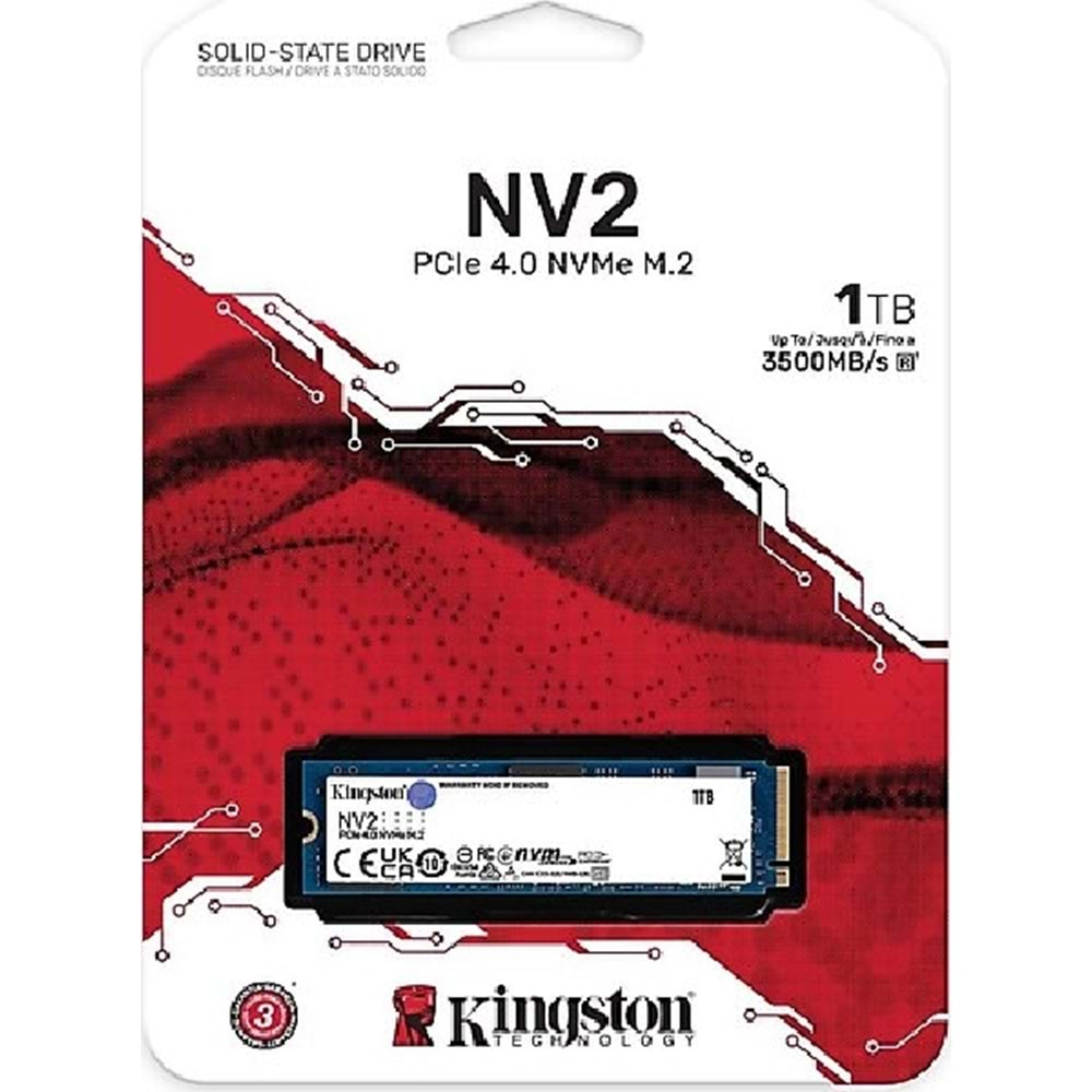 KINGSTON SNV2S/1000G NV2 M.2 1TB (3500/2100MB/s) PCIe + NVMe SSD Disk (22x80MM)