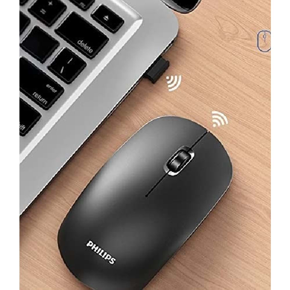 Philips SPK7315 M315 Kablosuz Sessiz Mouse 1200 Dpi Siyah Silent