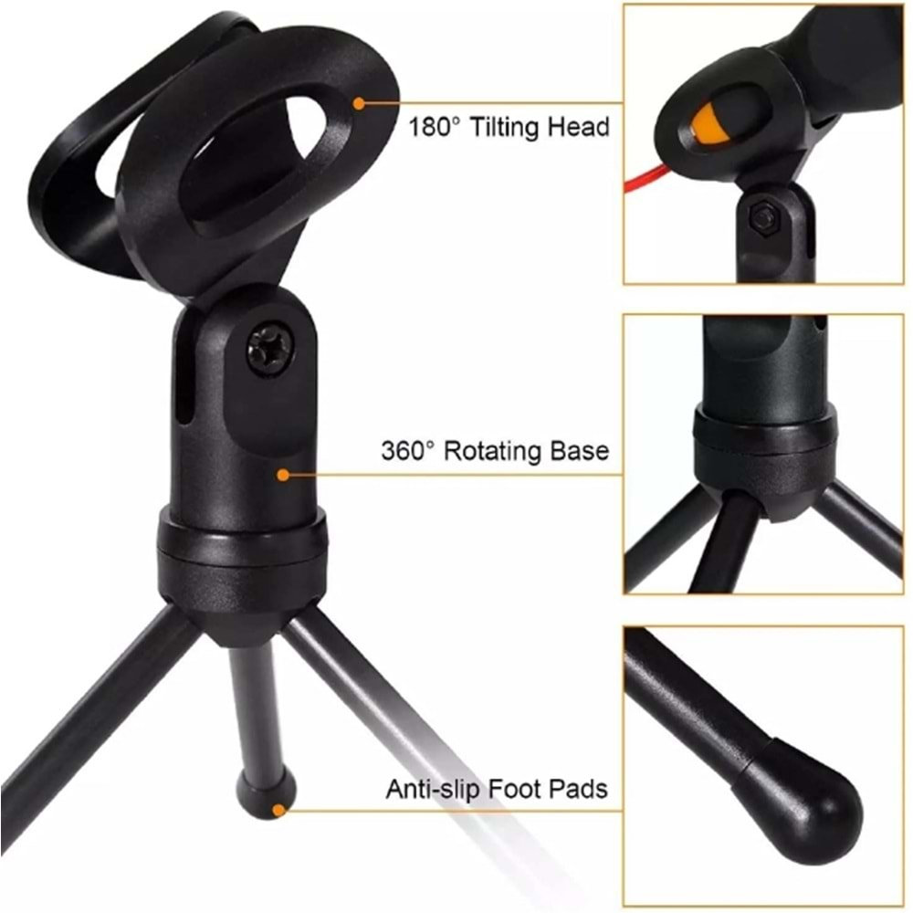 APPA Computer Microphone SF-666 with Tripod Stand for PC, Laptop SRF-1166