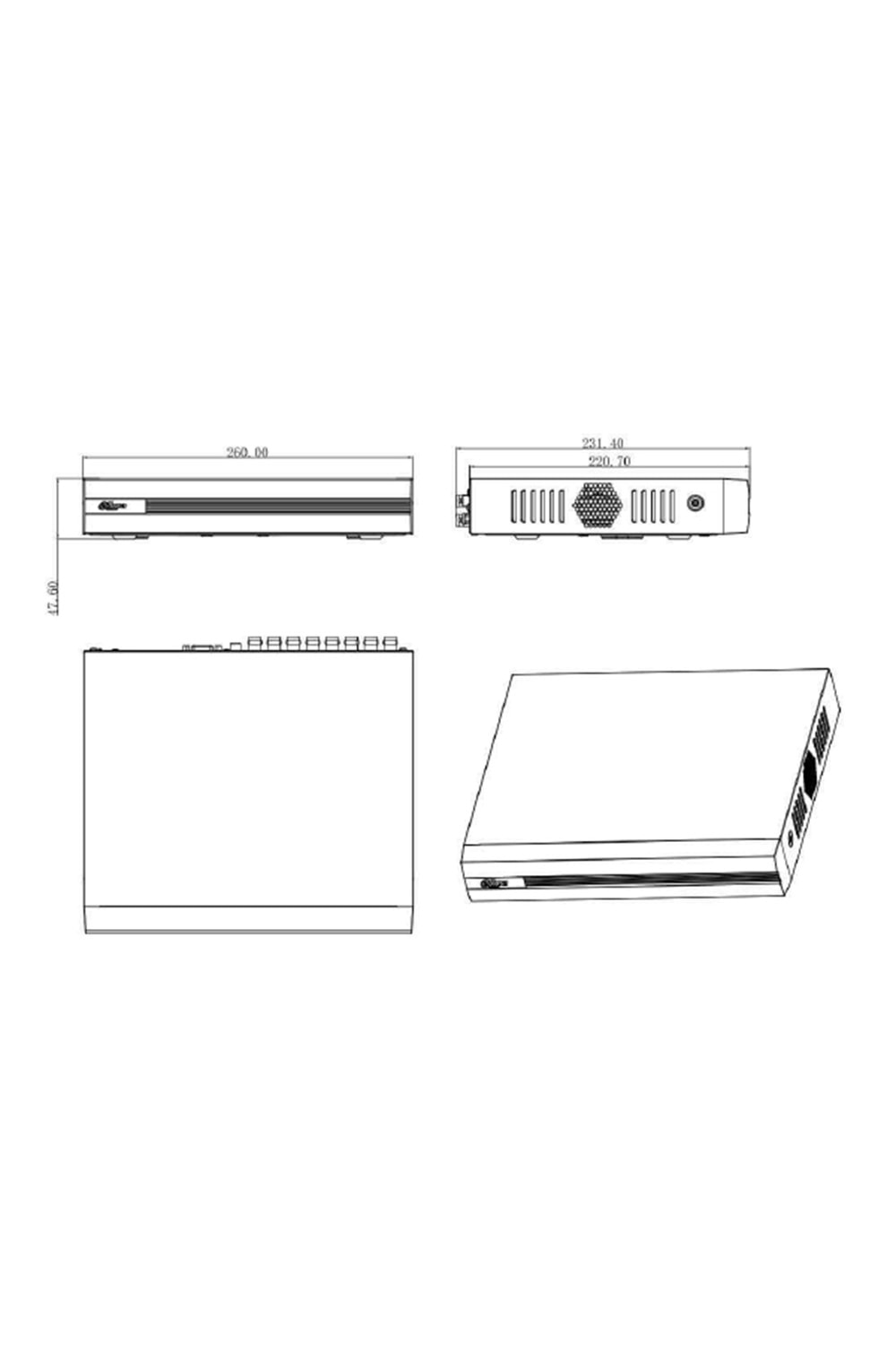 Dahua XVR1B16 16 Kanal H.265 + 1xSata 1xSes (HDCVI+AHD+TVI+ Analog +IP)