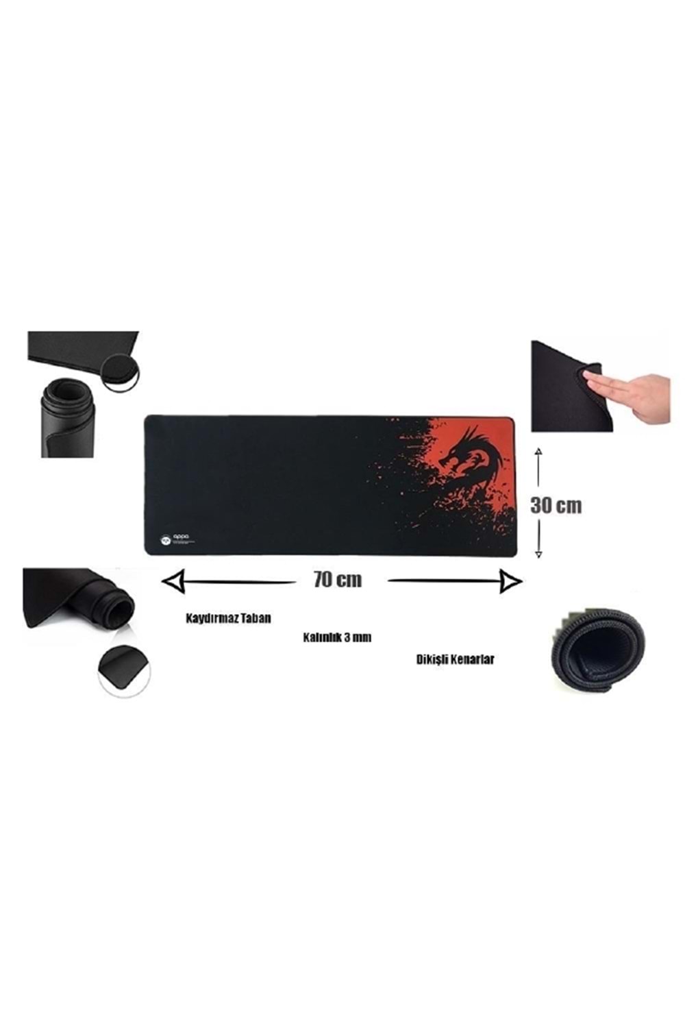 APPA RAKOON OYUNCU MOUSE PAD 70X30 CM KAYMAZ DİKİŞLİ