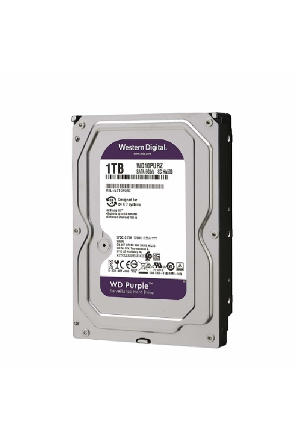 1TB Distribütör WD Purple HDD 64MB SATA 6 Gb/s1 3.5 7/24