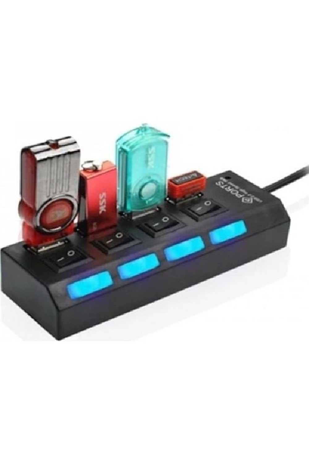 Polygold PG-286 4 Port USB Çoklayıcı 2.0 On-Off Tuşlu C-852 8680090057140